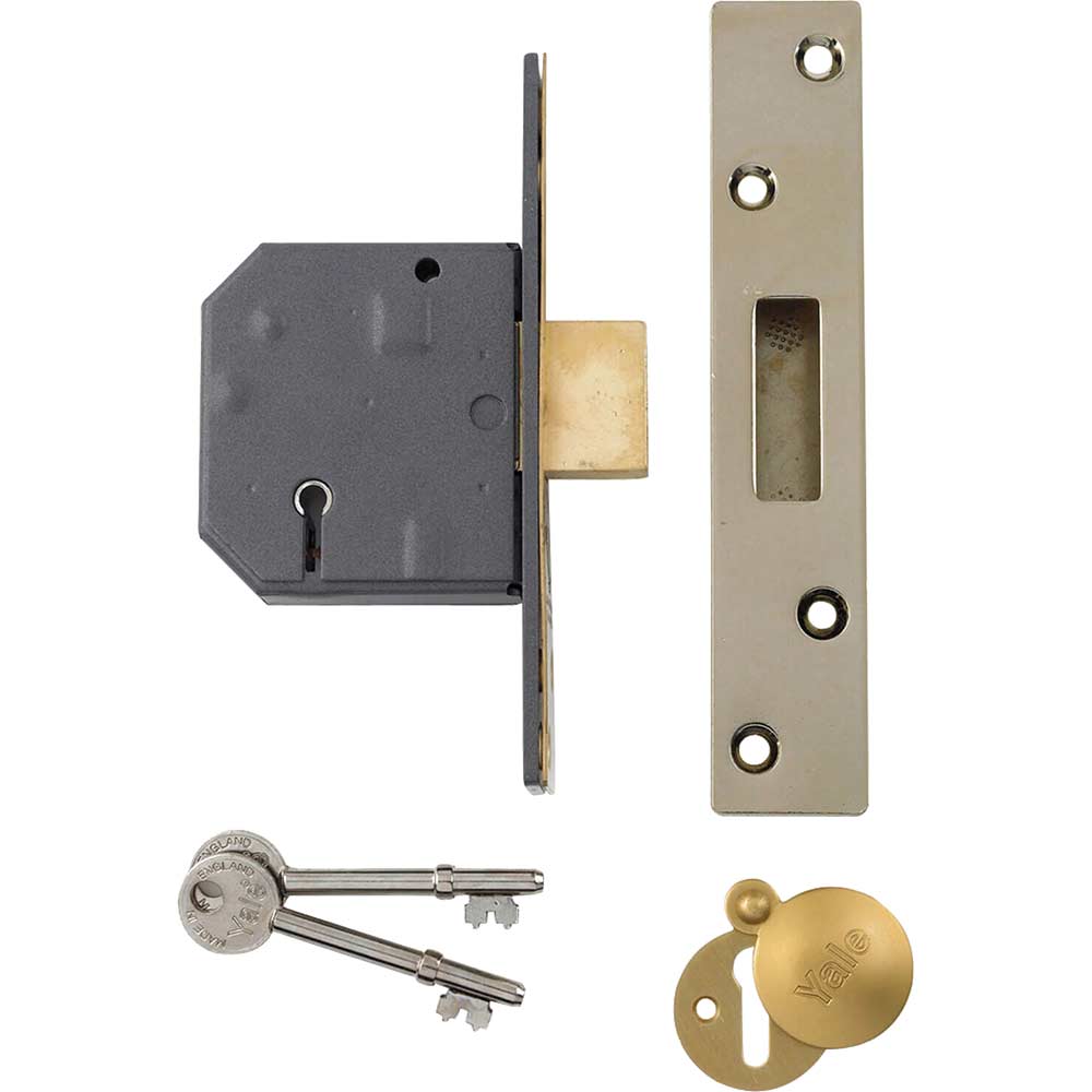 Yale Locks PM562 High Security BS 5 Lever Mortice Dead Lock 80mm 3 Polish Chrome