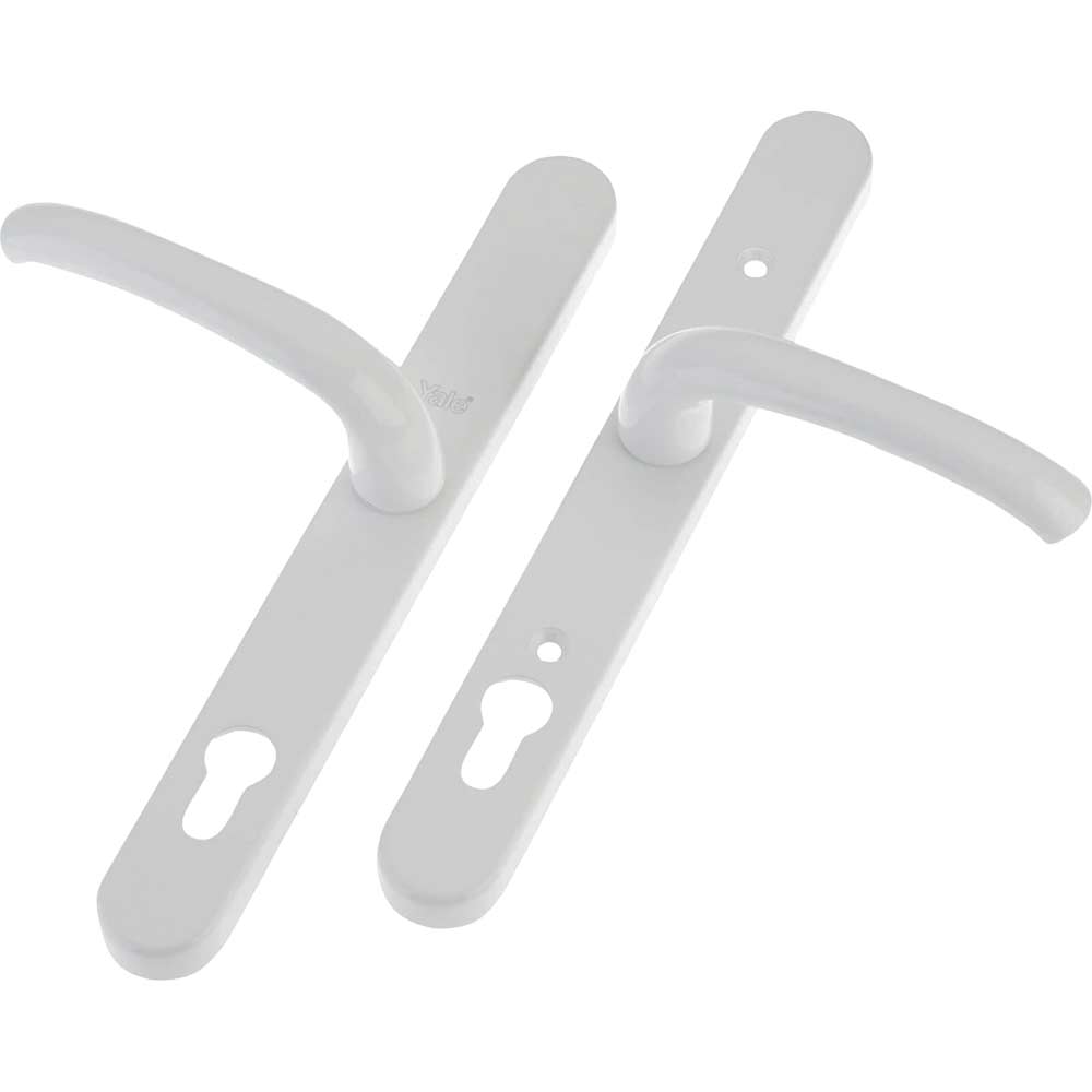 Yale Locks PVCu Retro Door Handle Polished PVD White Finish PPVCRHWH
