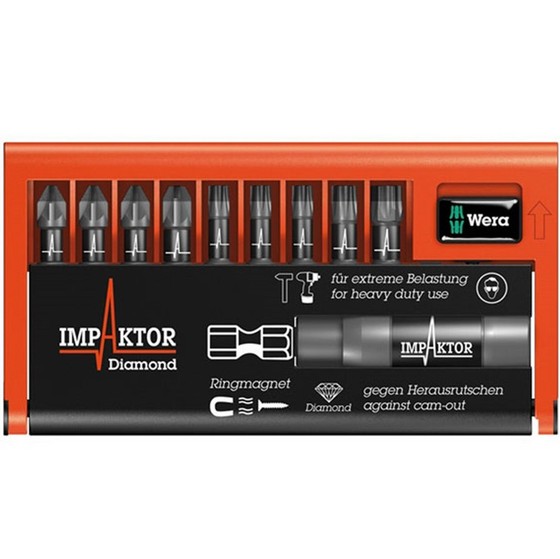 WERA WER057683 9 PIECE IMPAKTOR BITCHECK POZITORX SCREWDRIVER SET
