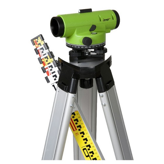 IMEX LAR28 28 MAG AUTOMATIC LEVEL KIT WITH DOME TOP TRIPOD AND STAFF