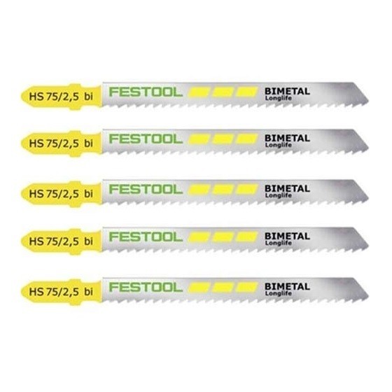 FESTOOL 490178 HS7525 BIMETAL JIGSAW BLADES PACK OF 5