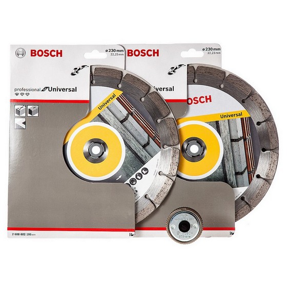 BOSCH 0615997496 TWIN PACK DIAMOND DISC PLUS SDS CLICK NUT 230MM