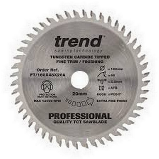 TREND FT165X48X20 PROFESSIONAL FINE TRIM SAW BLADE 165MM X 48T X 20MM