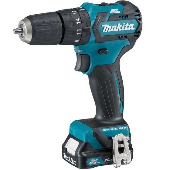 MAKITA HP332DSAJ 108V BRUSHLESS CXT COMBI HAMMER DRILL WITH 2X 20AH LION BATTERIES