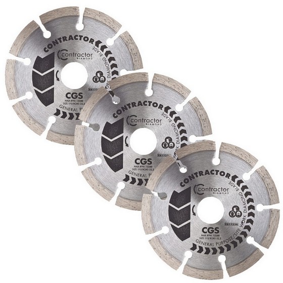 SPECTRUM CGS 115MM GENERAL PURPOSE STANDARD DIAMOND BLADES PACK OF 3