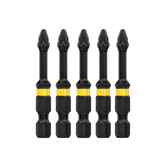 DEWALT DT7391TQZ 50MM IMPACT RATED PZ2 SCREWDRIVER BITS PACK OF 5
