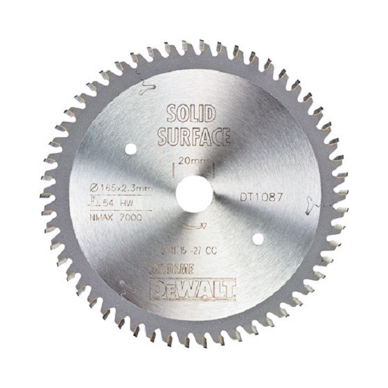 DEWALT DT1087QZ PLUNGE SAW BLADE 165MM X 20MM X 54T