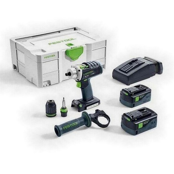 FESTOOL 574698 DRC184 LI PLUS GB 18V QUADRIVE DRILL DRIVER 2 X 52AH AIRSTREAM LIION BATTERIES SUPPLIED IN TLOC CASE