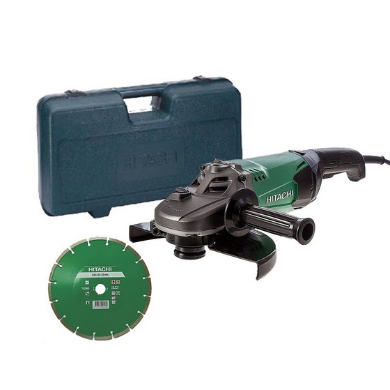 HITACHI G23STCD 230MM ANGLE GRINDER 240V SUPPLIED IN CARRY CASE WITH DIAMOND DISC