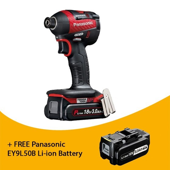 PANASONIC EY75A7PN3G31R 18V BRUSHLESS IMPACT DRIVER DESIGN EDITION 3 X 30AH LIION BATTERIES
