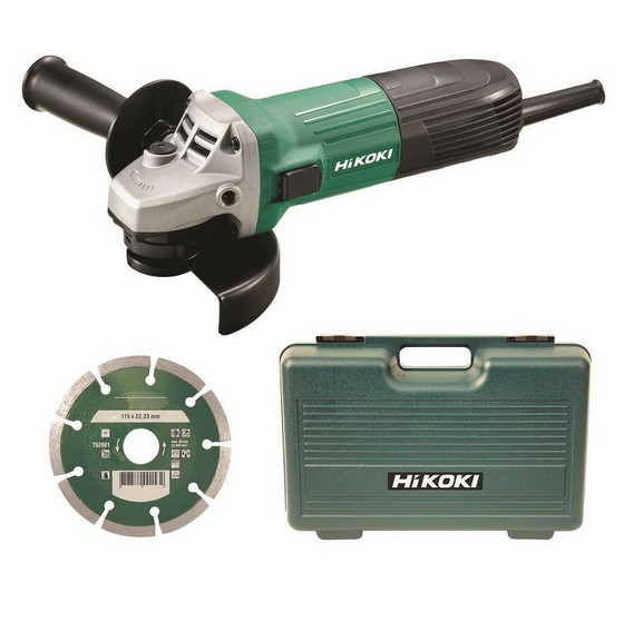HITACHI G12STXCD 115MM ANGLE GRINDER 240V IN CARRY CASE WITH DIAMOND DISC