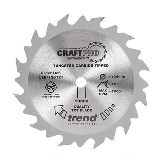 TREND CSB16548TC CRAFT SAW BLADE 165MM X 48T X 1588MM