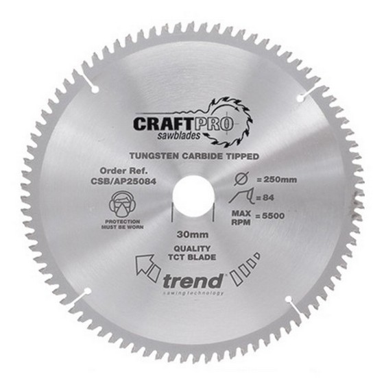 TREND CSBAP19060 CRAFT SAW BLADE ALUMINIUM AND PLASTIC 190MM X 60T X 30MM