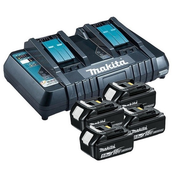 MAKITA 1976276 POWER PACK 4 X 50AH BATTERIES and TWIN PORT CHARGER