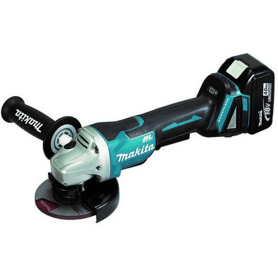 MAKITA DGA458RMJ 18V 115MM BRUSHLESS ANGLE GRINDER WITH 2 X 40AH LIION BATTERIES SUPPLIED IN MAKPAC CASE