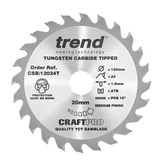 TREND CSB12040T THIN KERF TCT CIRCULAR SAW BLADE 40TX20X120MM