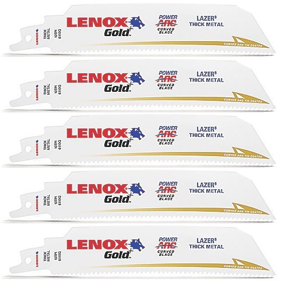 LENOX 210989114GR PACK OF 5 GOLD METAL CUTTING RECIPROCATING SAW BLADES 25X229MM 14TPIX