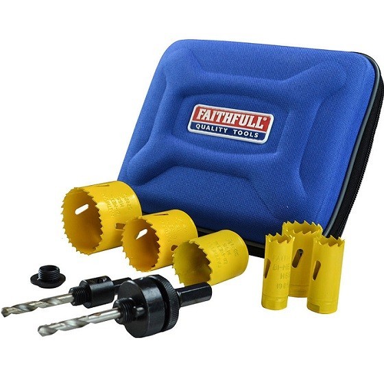 FAITHFULL XMS18PLUMB9 9 PIECE PLUMBERS HOLESAW KIT