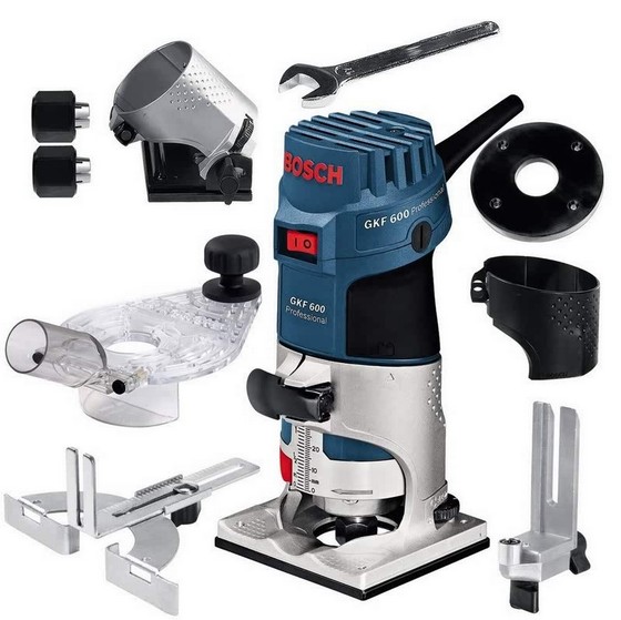 BOSCH GKF600 PALM ROUTER 240V WITH ACCESSORIES