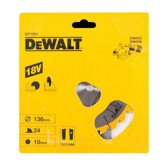DEWALT DT1201QZ CORDLESS TRIM SAW BLADE 136MM X 10MM X 24T