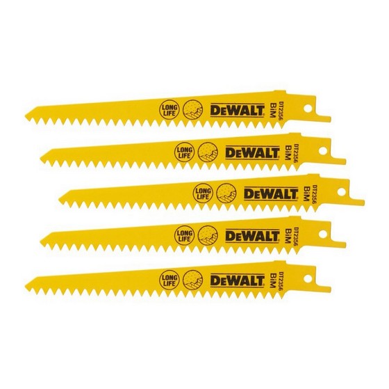 DEWALT DT2356QZ COBALT STEEL RECIP BLADES 152MM X 18MM PACK OF 5