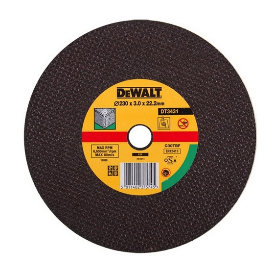 DEWALT DT3431QZ 230X30X222MM FLAT STONE CUTTING DISC