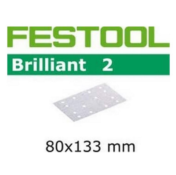 FESTOOL 492861 BRILLIANT 2 80X133MM SANDING SHEETS 120 GRIT PACK OF 10