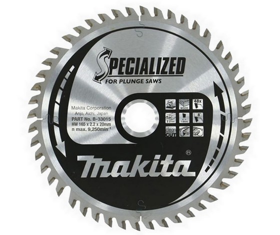 MAKITA B09298 165MM X 20MM X 48T SPECIALIZED BLADE FOR SP6000 PLUNGE SAW