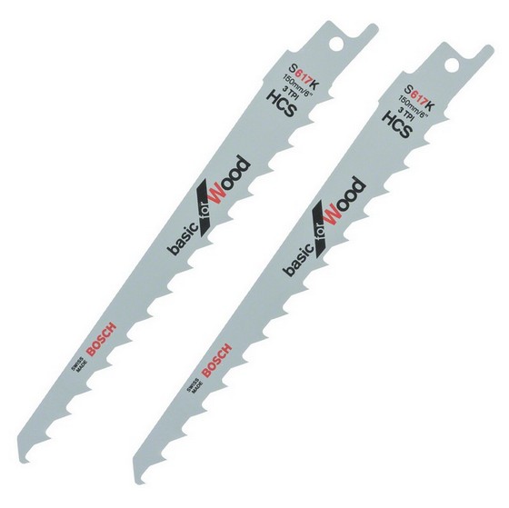 BOSCH 2608650616 S617K SABRE SAW BLADE FOR WOOD PACK OF 2
