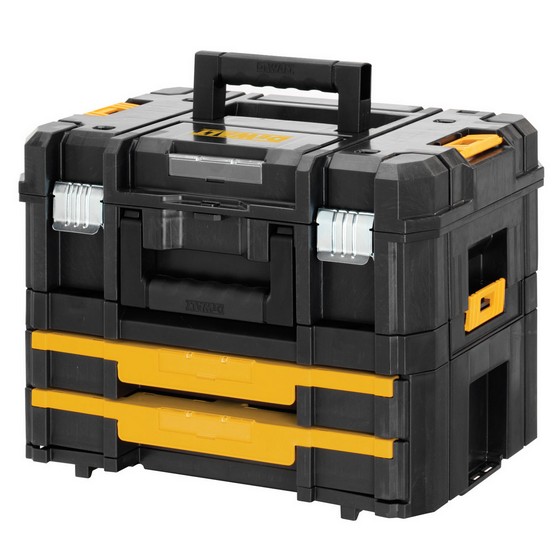 DEWALT DWST170702 TSTAK COMBO 2 4 TOOL STORAGE BOX AND 2 DRAWER STORAGE UNIT