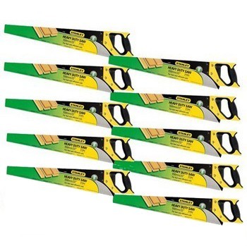 STANLEY STA120091 HEAVY DUTY SHARPCUT HANDSAW 550MM 22 IN 8TPI PACK OF 10