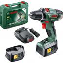 Bosch POWER4ALL PSR 18 LI2 18v Cordless Compact Drill Driver with 2 Lithium Ion Batteries 15ah