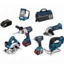 Bosch BAG6RS 18v Cordless Robustseries 6 Piece Power Tool Kit with 3 Lithium Ion Batteries 4ah and LBAG
