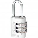 Abus 20mm 145 Series 3 Digit Combination Aluminium Padlock Silver