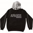 Apache Mens Hooded Sweatshirt Black Grey Medium