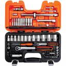 Bahco 56 Piece Combination 14 and 12 Drive Socket Set Metric