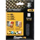 Black and Decker X39082 Piranha 115 x 140mm 14 Mesh Sanding Sheet 80 120 and 240g Pack of 3 for Non Velcro Sanders