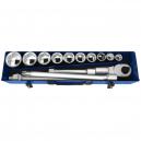 Britool 14 Piece 1 Drive Ratchet and Hex Socket Set 41 80mm
