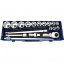 Britool 20 Piece 34 Drive Socket Set Metric