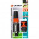Gardena Spray Nozzle with Water Stop Connector for Hose Pipes
