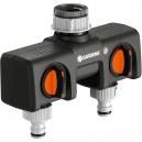 Gardena Twin Threaded Tap Connector for 34 and 12 Taps