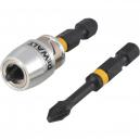 Dewalt DT70535T Impact Torsion PZ2 x 50mm Pozi Screwdriver Bit Pack of 2 with Magnetic Screwlock Sleeve
