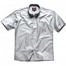 Dickies Mens Oxford Weave Shirt Short Sleeve Silver Grey 15 Collar