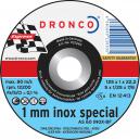 Dronco AS 60 T INOX 115mm x 1mm x 222mm Bore Grinder Inox Cutting Discs Pipes Pack of 10