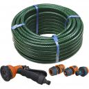 Faithfull 15 Metre Garden Hose Pipe with Fittings with Connectors and Spray Gun
