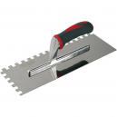 faithfull soft grip stainless steel notched trowel 13 x 4 12