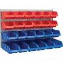 Faithfull 24 Piece Plastic Storage Bin Set with Metal Wall Panel