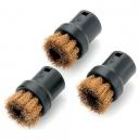 Karcher Pack of 3 Round Brushes with Brass Bristles for SC Steam Cleaners
