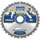 Irwin Weldtec Circular Saw Blade 190mm x 18 Teeth x 30mm Bore ATB