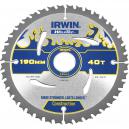 Irwin Weldtec Circular Saw Blade 190mm x 40 Teeth x 30mm Bore ATB